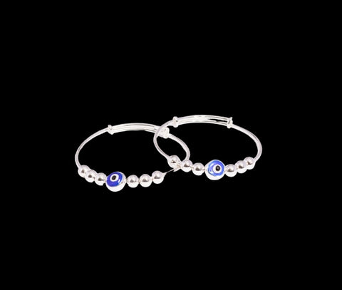 Silver adjustable bracelet - Evil Eye