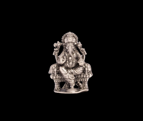 Silver Oxidised Ganesha Murthi